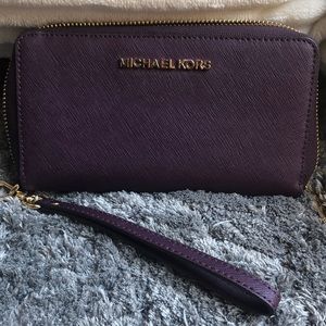 Purple (plum) MK wallet wristlet